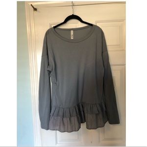 Slate Blue Peplum Top